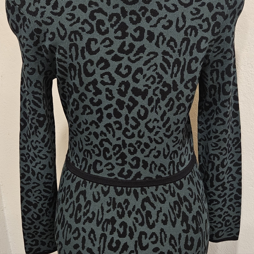 Great Jones Forest Leopard Classic Knit Dress Size M - Picture 5 of 8